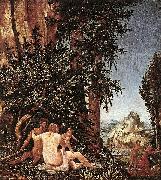Albrecht Altdorfer Landscape with Satyr Family oil painting artist